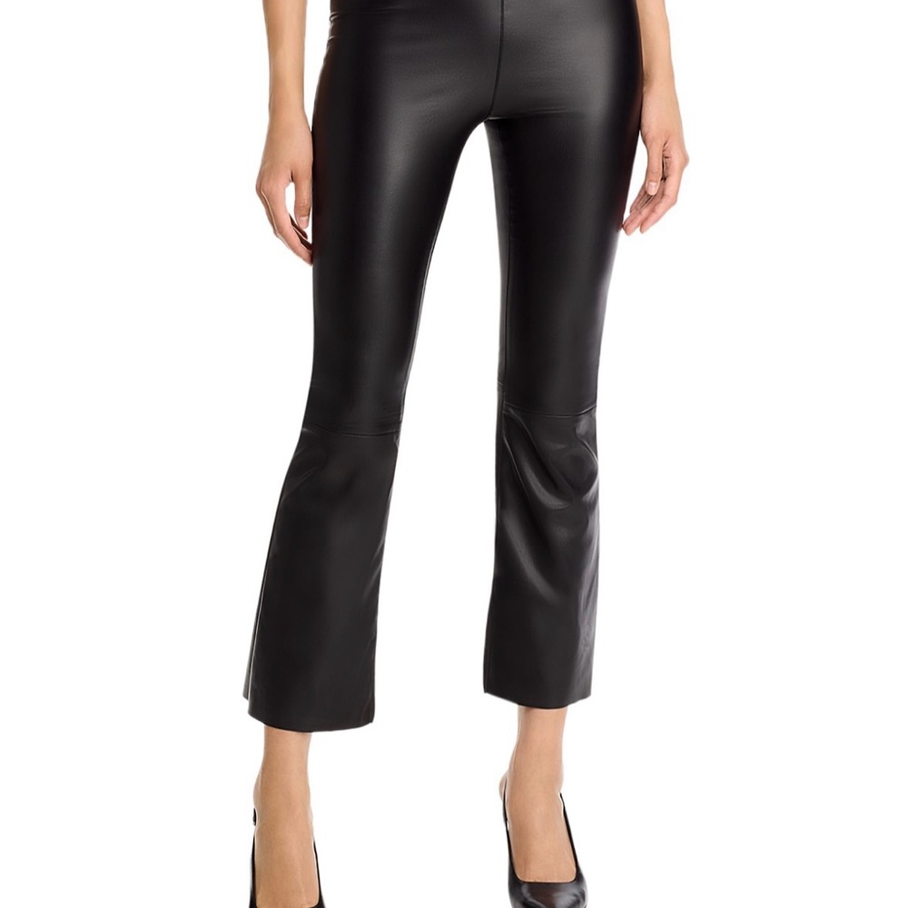 Faux Leather Flare Leg Pants by AQUA